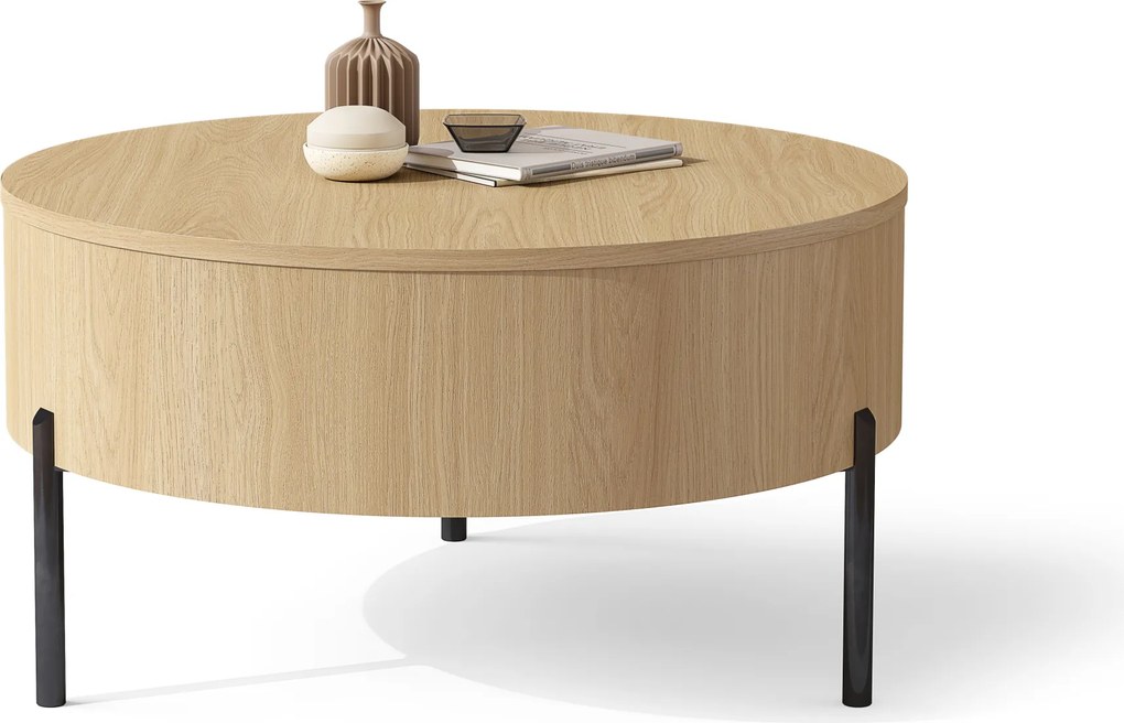 Mazzoni FRIDA Oasis Tölgy – MODERN DOHÁNYZÓASZTAL FELHAJTHATÓ LAPPAL ÉS TÁROLÓVAL