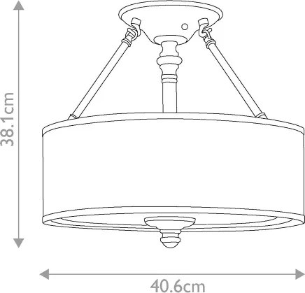 Hinkley HK-SUSSEX-SF - SUSSEX felületre szerelhető csillár, 3x E27/60W/230V, matt króm