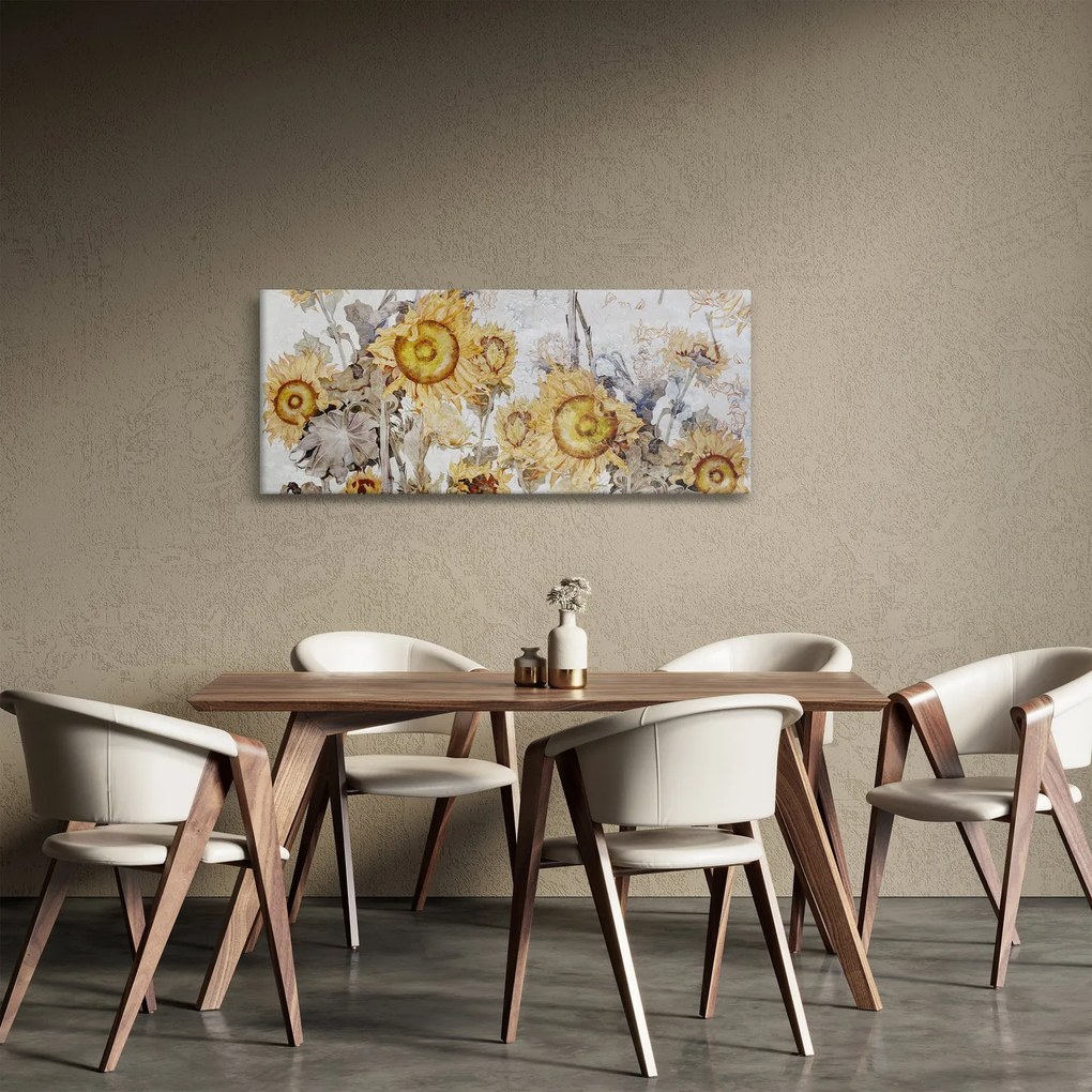 Kép - Napraforgó a falban (120x50 cm)