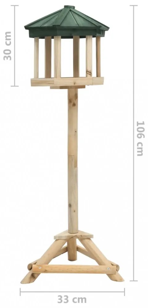 álló tömör fenyőfa madáretető 33 x 110 cm