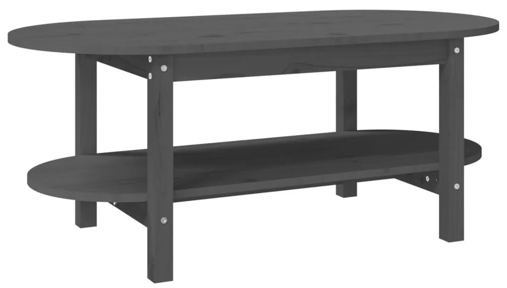 Szürke tömör fenyőfa dohányzóasztal 110 x 55 x 45 cm
