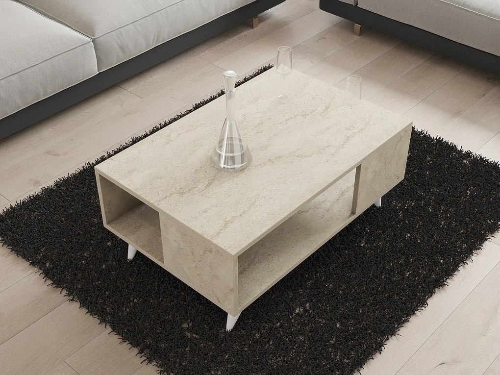 Dohányzóasztal Yuka - Travertine