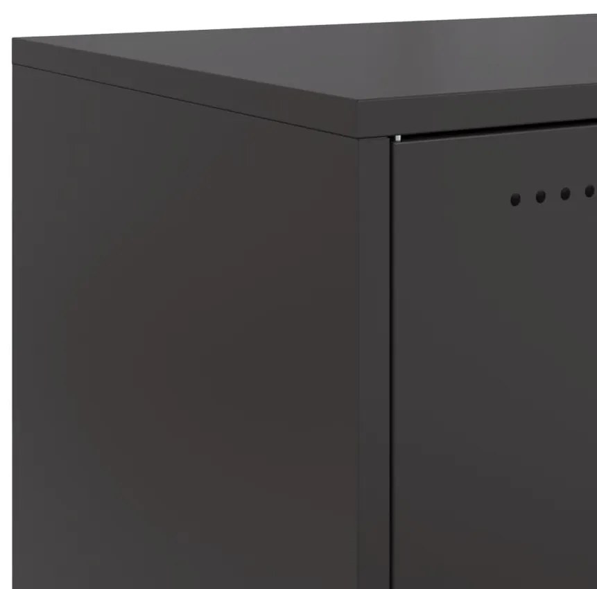 fekete acél tálalószekrény 68x39x72 cm