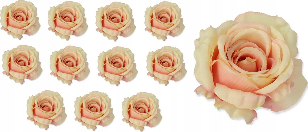 12x Művirág Rózsa Termék Lq Fej, Sárga-narancs