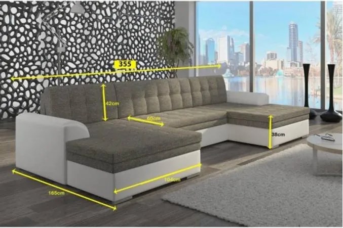 VENTO ágyazható U alakú ülőgarnitúra