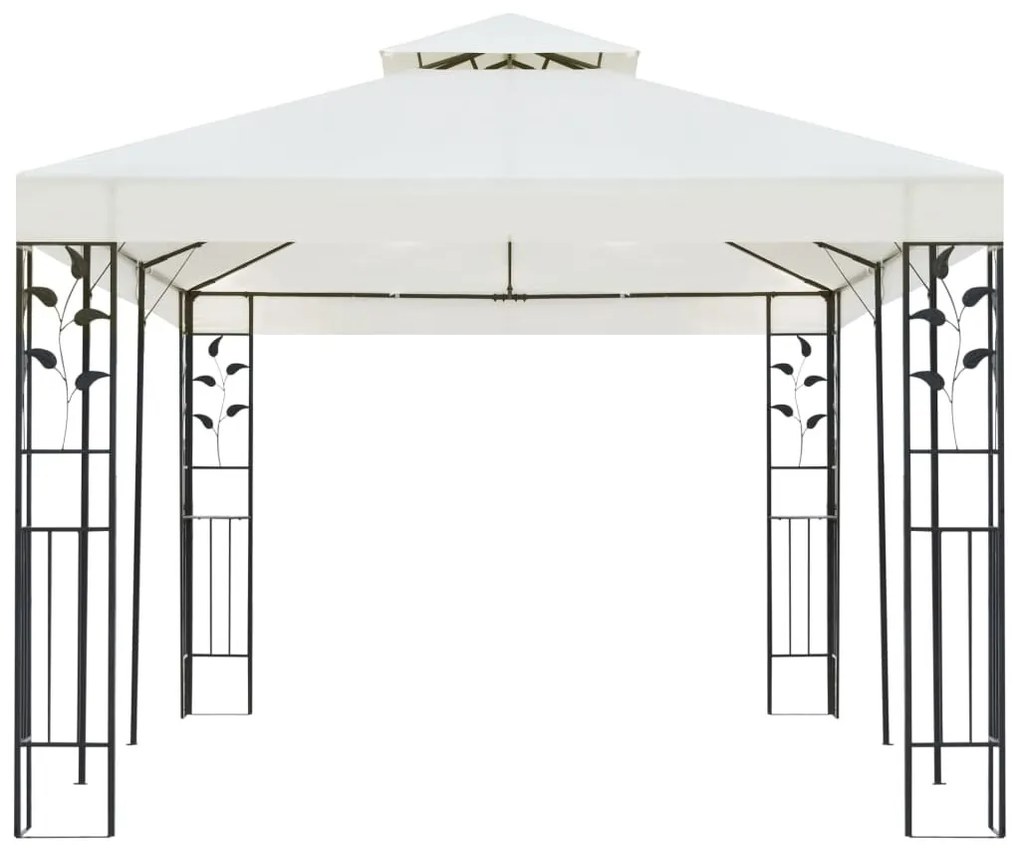 Fehér acél pavilon dupla tetővel 6 x 3 m