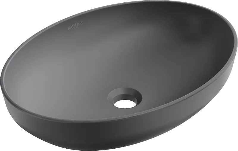 Mexen Cornelia mosdókagyló, munkalapra szerelhető, 50 x 37 cm, sötét szürke matt - 21885071