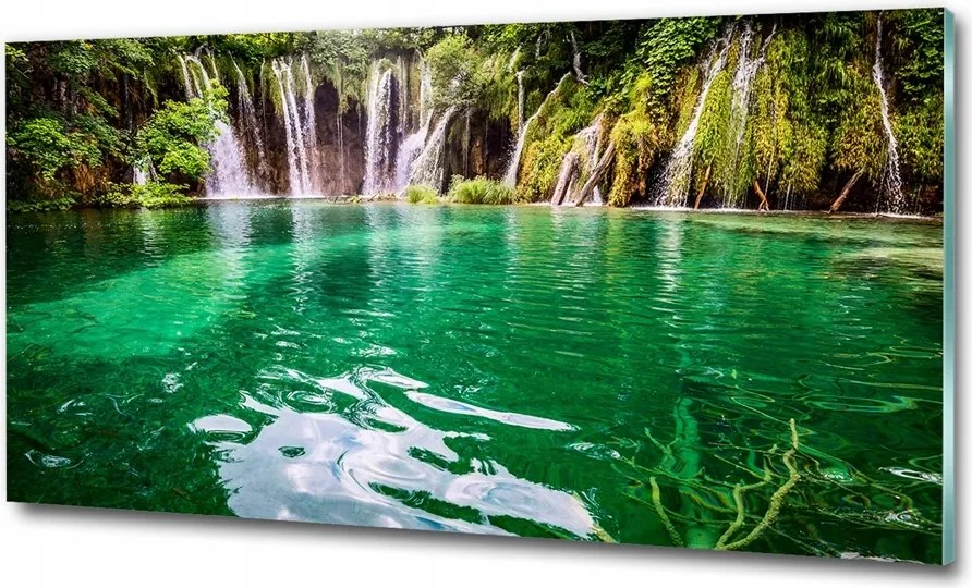 Fotó üvegkép Erdő naplemente 100x70