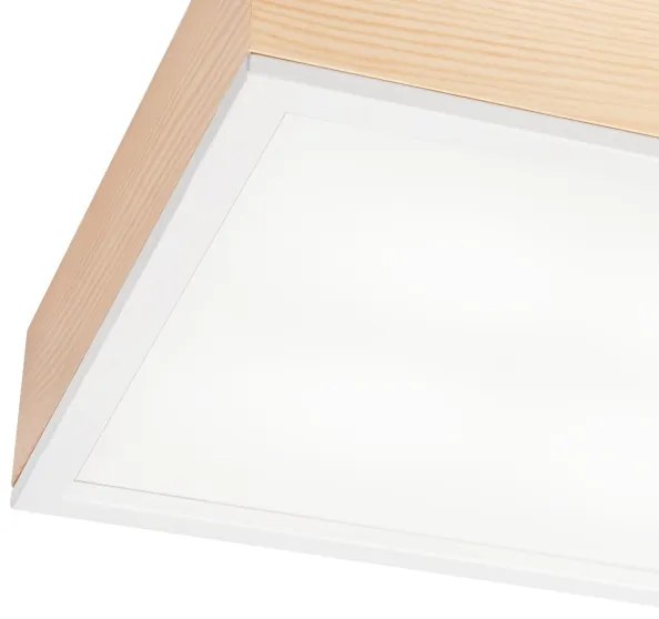 Mennyezeti lámpa NATURAL SQUARE 4xE27/15W/230V 39x39 cm fenyő/fehér