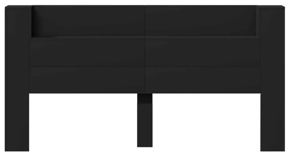 Fejtámla LED -es lámpákkal Fekete 200 x 16,5 x 103,5 cm Faanyag