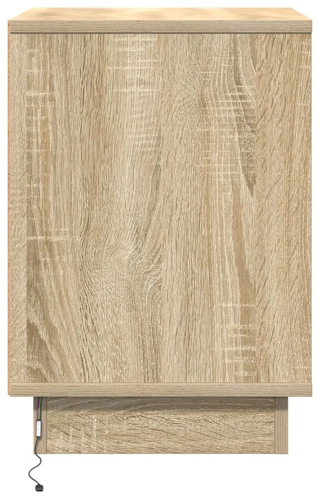 Éjjeli Szekrények LED Fényekkel 2 db Sonoma Tölgy 39x34.5x50 cm