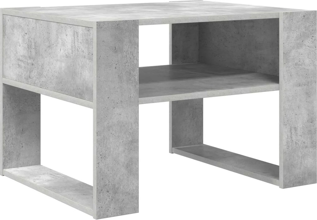 vidaXL Dohányzóasztal tárolóval Beton Szürke 66 x 53 x 45 cm Faanyag