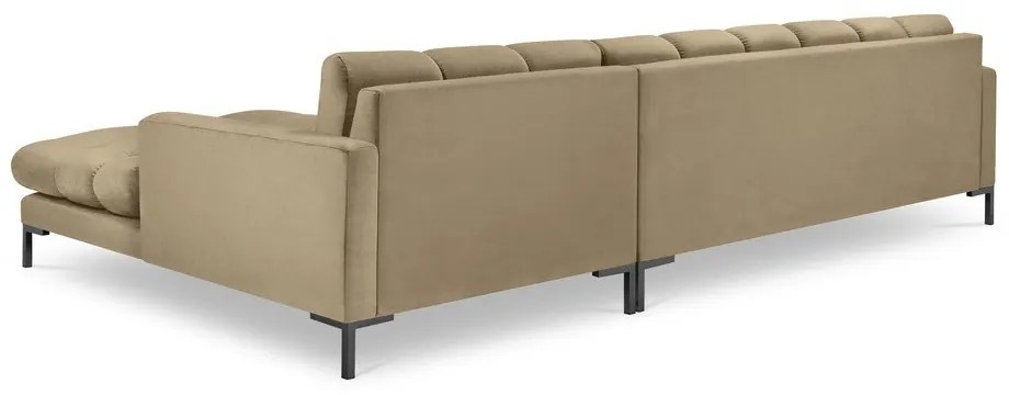 Bali bézs bársony sarokkanapé, jobb oldali - Cosmopolitan Design