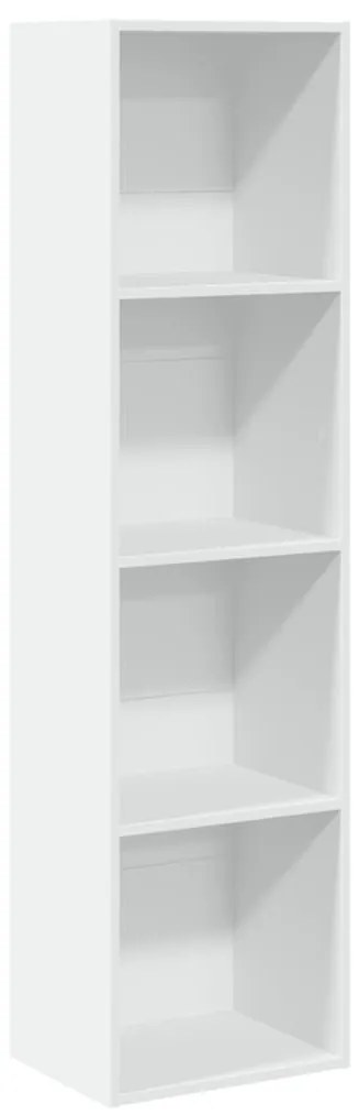 fehér szerelt fa könyvespolc 40 x 30 x 152 cm