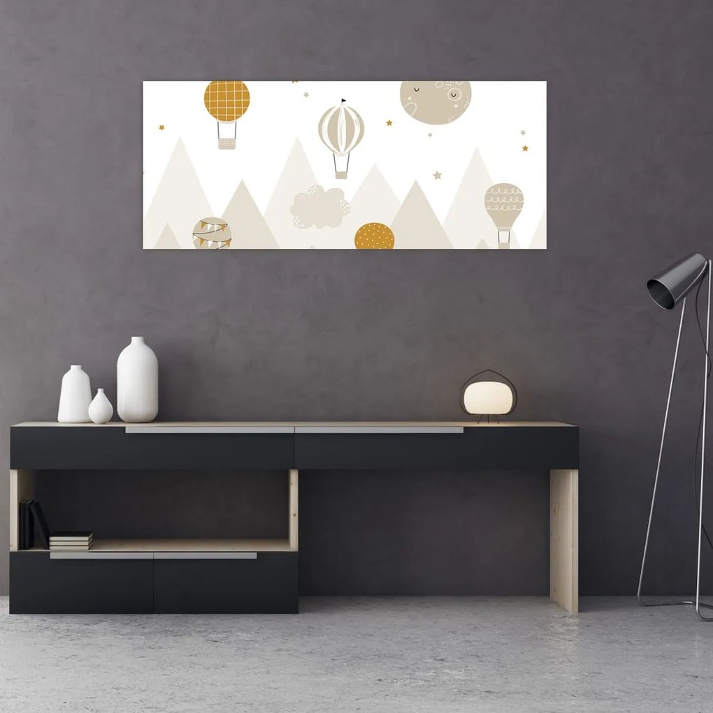 Kép - Repülő léggömbök (120x50 cm)