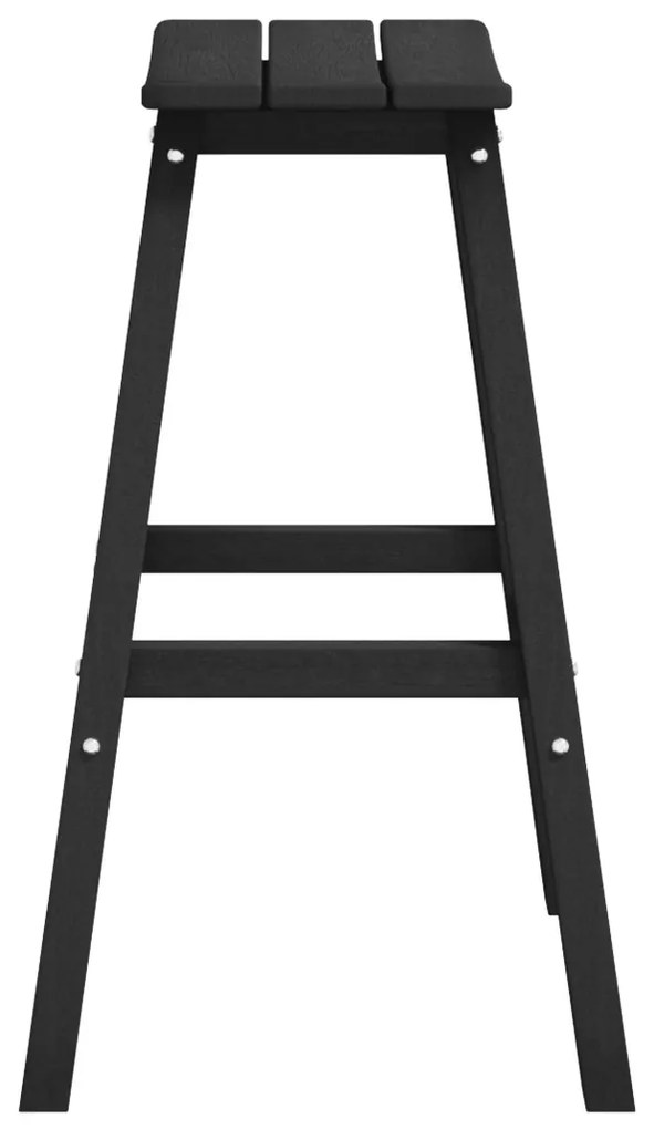 Bárszékek 2 db Fekete HDPE
