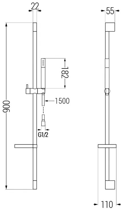 Mexen zuhanygarnitúra DS70, króm, 785704583-00