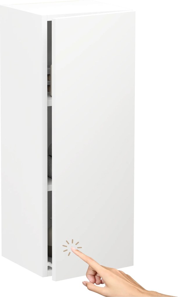 Fürdőszoba szekrény Függő oszlop fehér matt balos zárt fürdőszoba 80