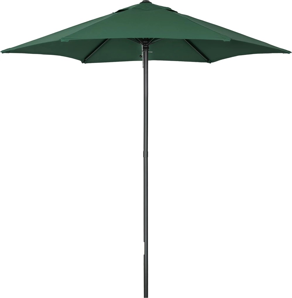 Outsunny Ernyő Ø196 cm, hatszögletű erkélyernyő, strandernyő, szélálló, stabil piaci ernyő, crankszerkezetű napvédő ernyő a strandhoz, erkélyhez és ke