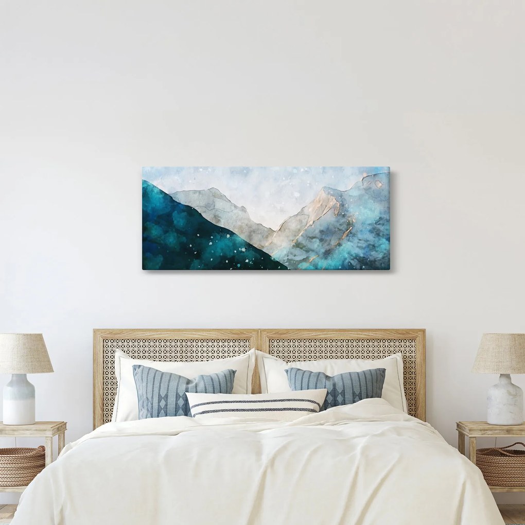 Kép - Hegyek rajza (120x50 cm)