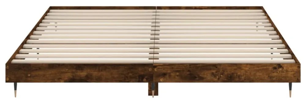 füstös tölgy színű szerelt fa ágykeret matrac nélkül 120x200 cm