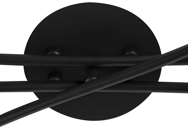 Modern mennyezeti lámpa fekete 6 lámpás - Lofty