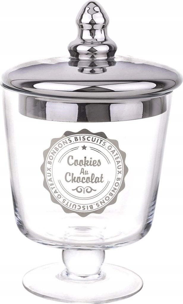 Üveg Tároló Edény Arany Színű Tetővel, Süteményes Tál, Cukorka És Élelmiszer Tárolására