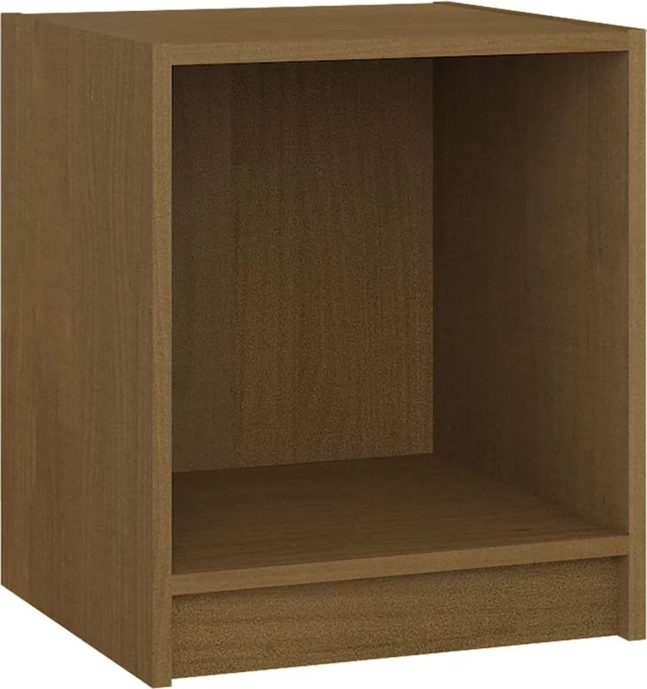 vidaXL mézbarna tömör fenyőfa éjjeliszekrény 35,5 x 33,5 x 41,5 cm