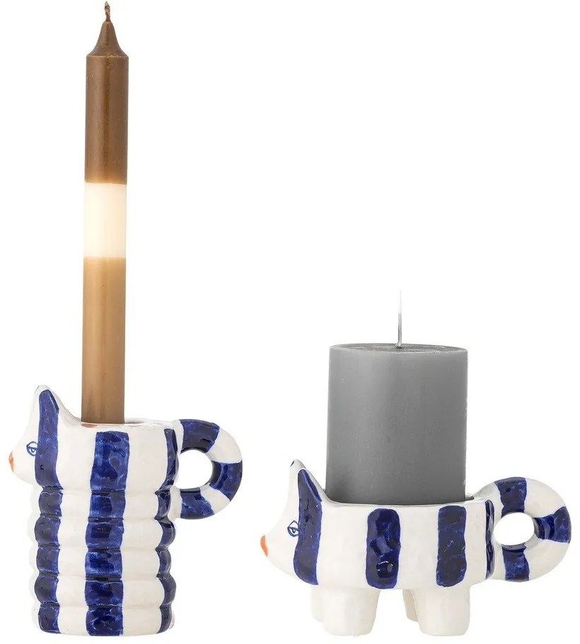 Agyagkerámia gyertyatartó készlet 2 db-os Caty – Bloomingville