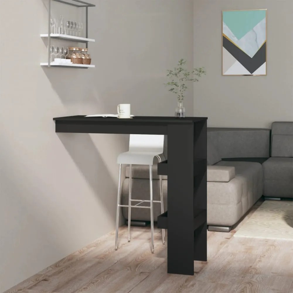fekete fatermék fali bárasztal 102 x 45 x 103,5 cm