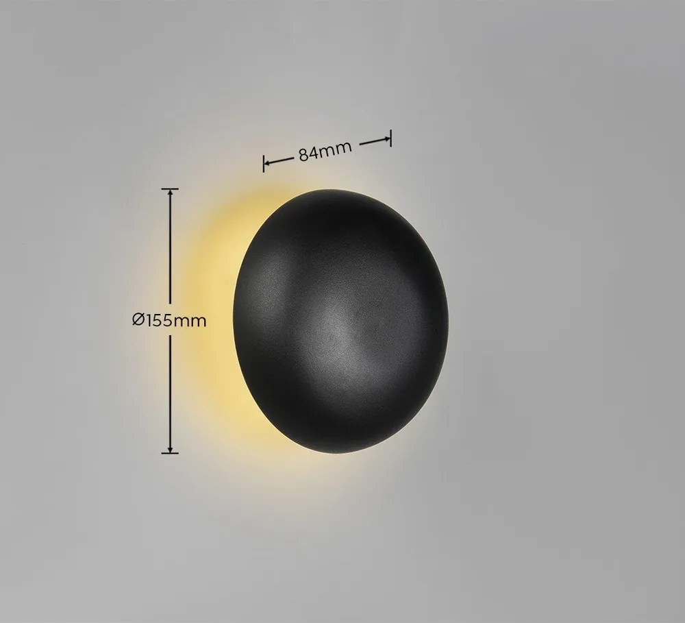 Matt fekete USB LED fali lámpa Davey – Reality