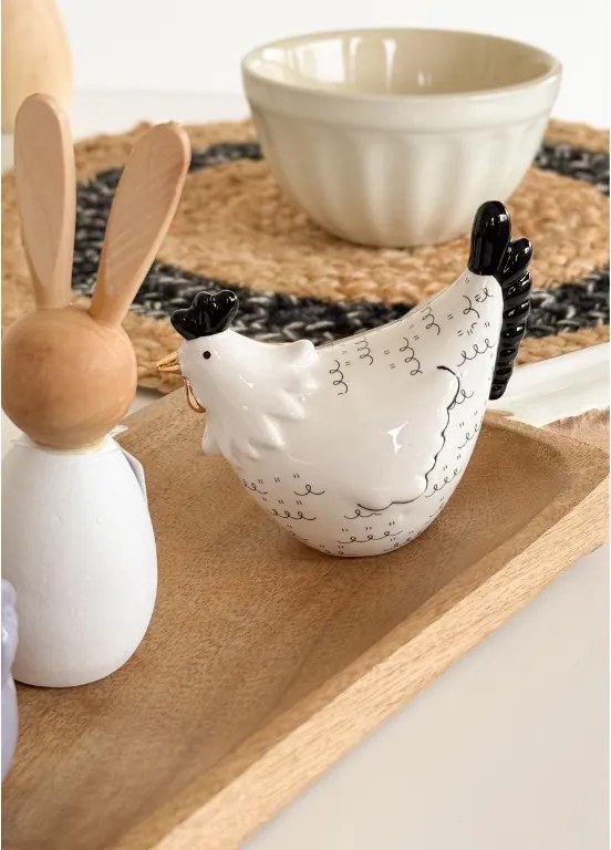 Kerámia tyúk HENIQUE 8 cm fehér - több kialakítás