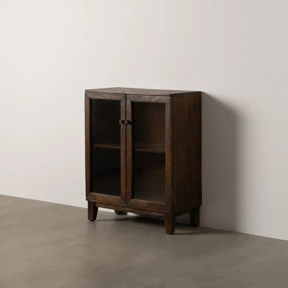 Barna mangófa tálalószekrény 80x100x40 cm Ravi – Ixia