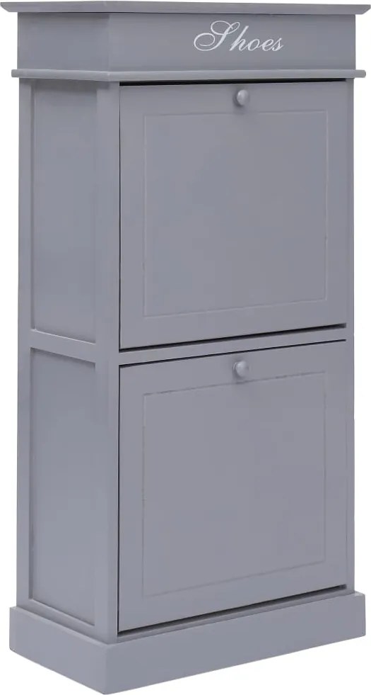 vidaXL szürke császárfa cipősszekrény 50 x 28 x 98 cm