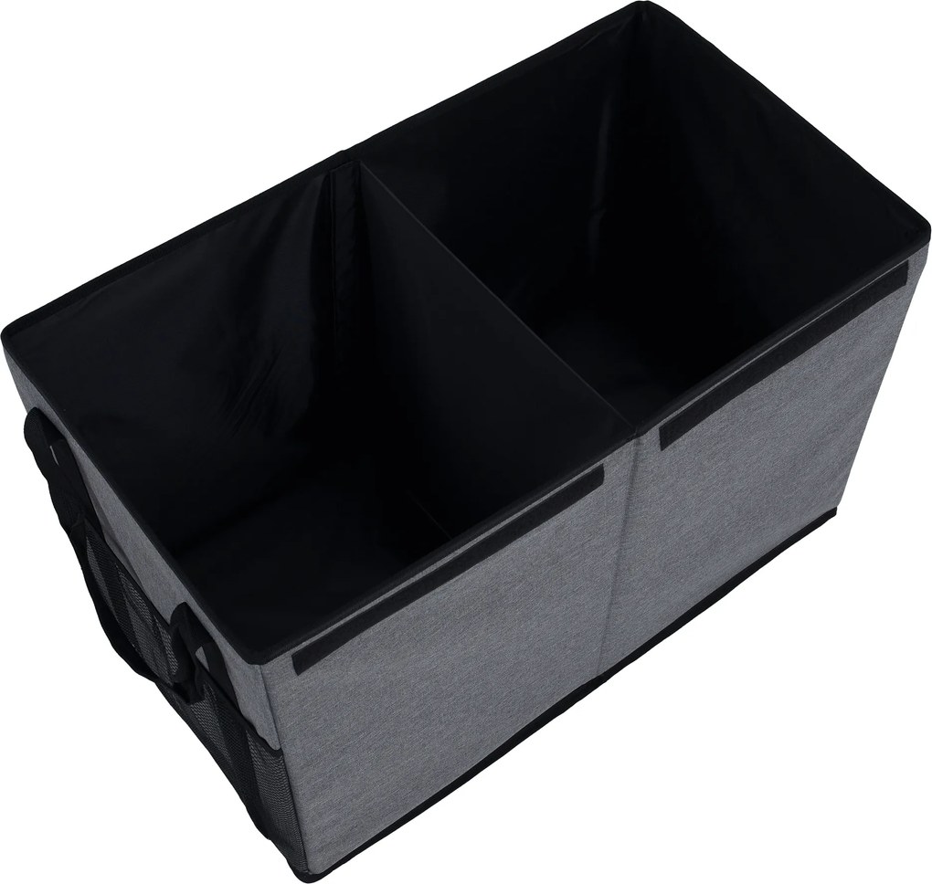 Összecsukható tároló doboz, szürke/fekete, DETER