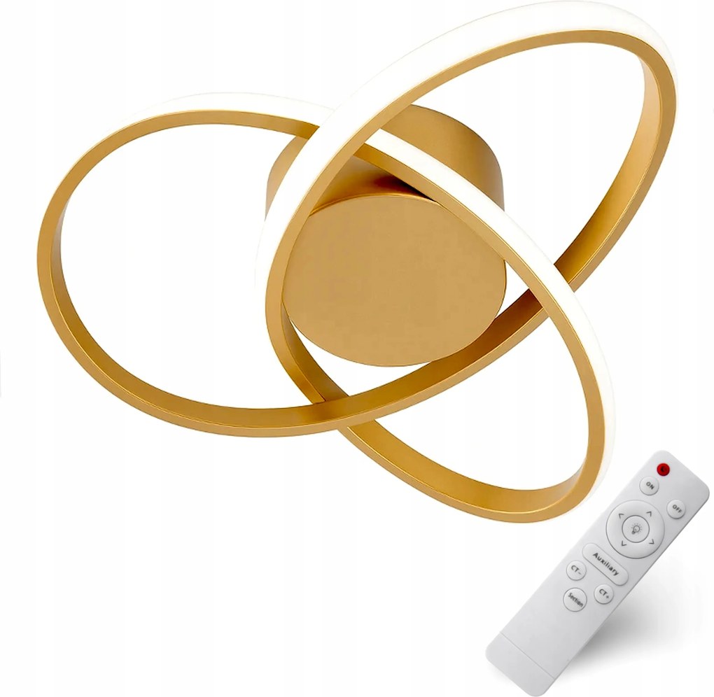 Mennyezeti Lámpa Arany Plafon Led Csillár 50CM Modern, Távirányítóval Változtatható