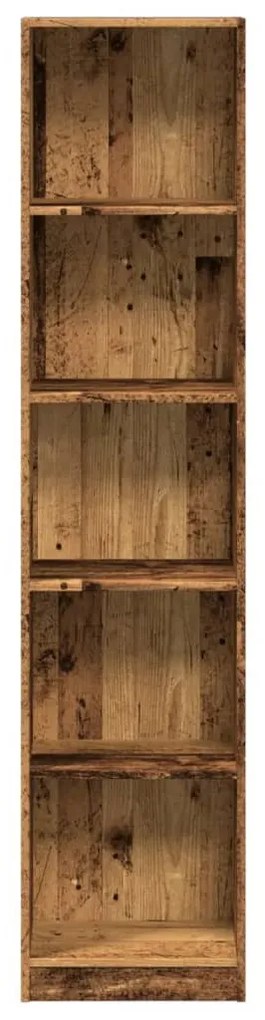 antik fa színű szerelt fa könyvespolc 40 x 24 x 176 cm
