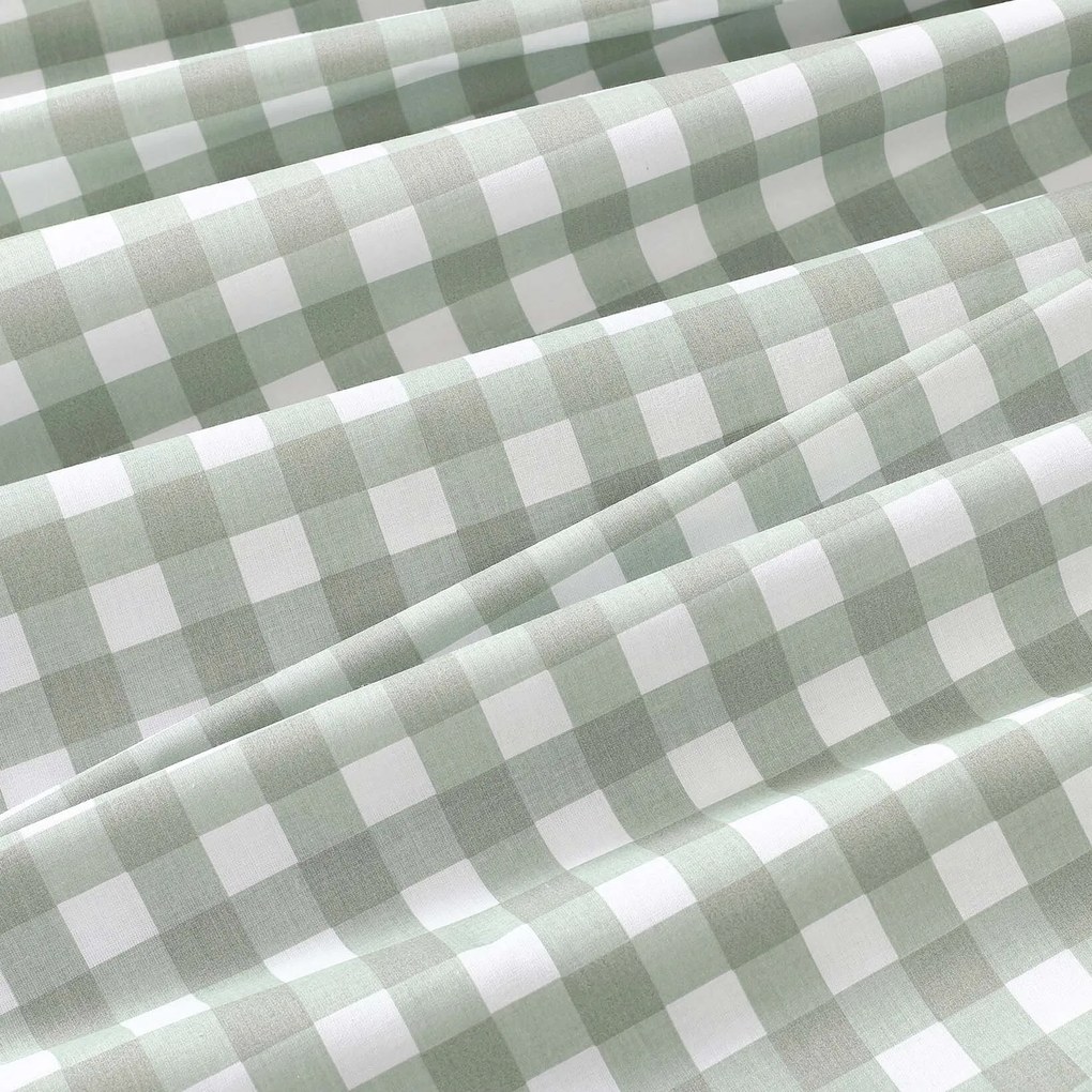 Goldea ovális pamut terítő - zsálya színű kockás 120 x 200 cm