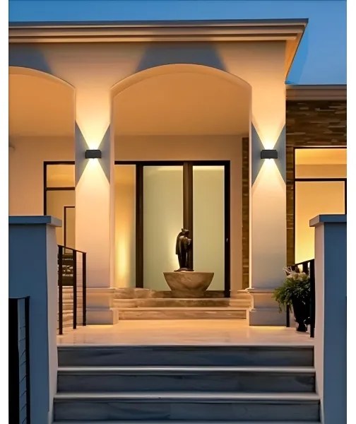 LED Napelemes fali lámpa 4xLED/1,5W/3,7V 1500 mAh IP54 fekete