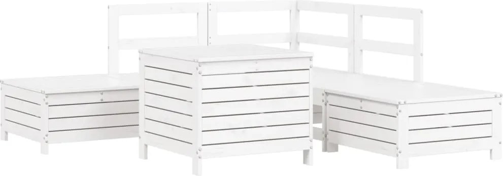 vidaXL 6 részes fehér tömör fenyőfa kerti kanapészett