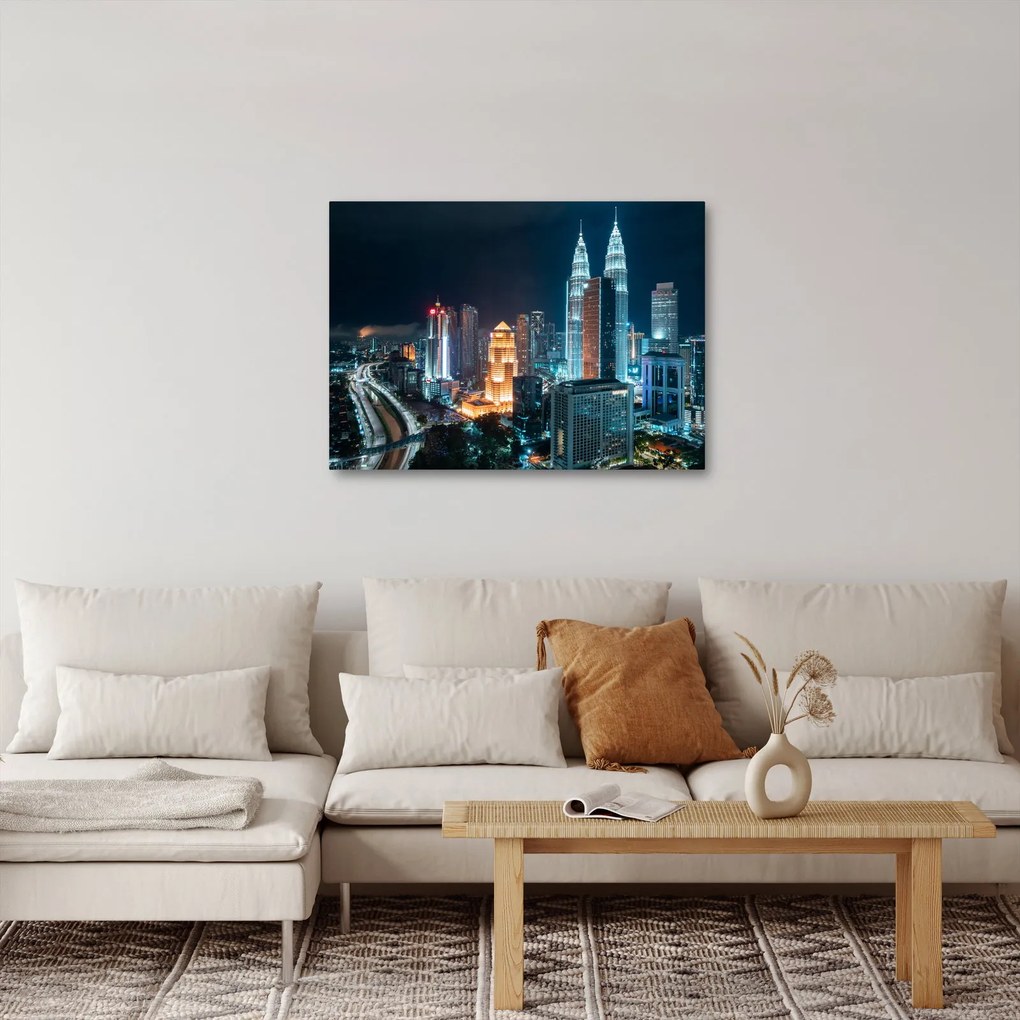 Kép - Éjszaka Kuala Lumpurban (70x50 cm)