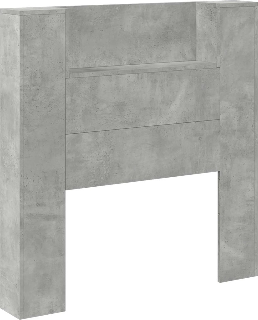 vidaXL Fejtámla polcokkal Beton Szürke 100 x 16,5 x 103,5 cm Faanyag