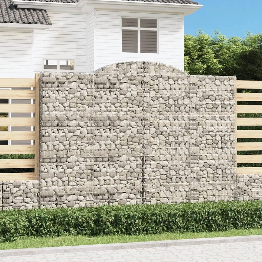 Íves horganyzott vas gabion kosár 300 x 30 x 220/240 cm