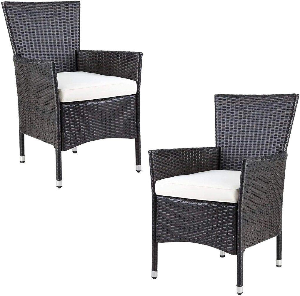 Casaria® Rattan fotelek 2 db - barna