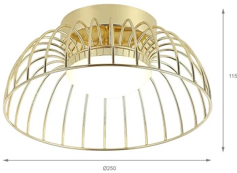 LED mennyezeti lámpa BETSY LED/12W/230V átm. 25 cm aranyszínű