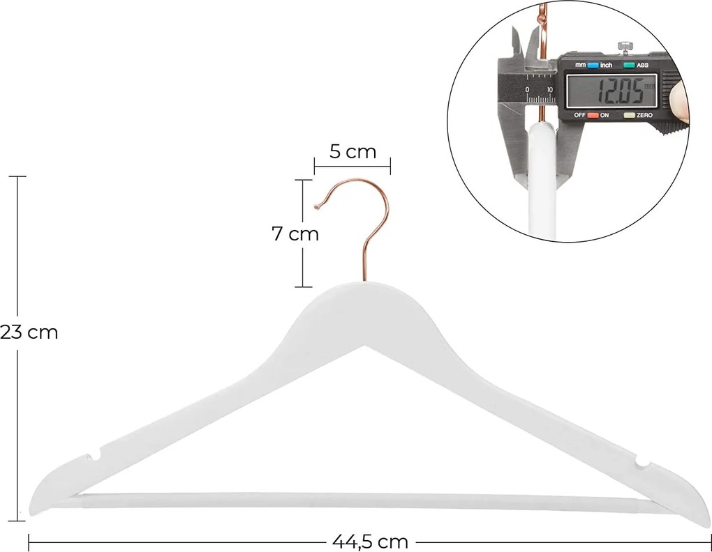 Juharfa vállfák, 20 db-os ruhaakasztó vállbevágásokkal