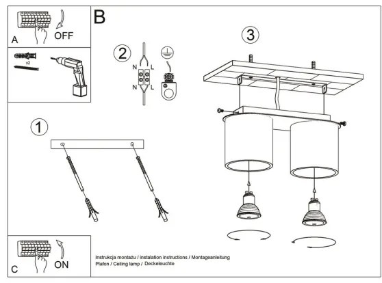 Sollux SL.0056 - Spotlámpa ORBIS 2 2xGU10/40W/230V fehér