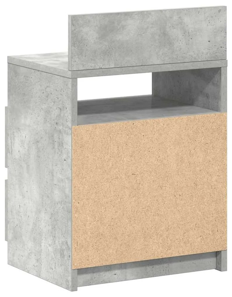 2 db betonszürke éjjeliszekrény 2 fiókkal 40x33x60 cm