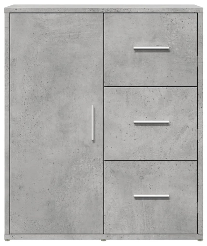 betonszürke szerelt fa tálalószekrény 60 x 31 x 70 cm