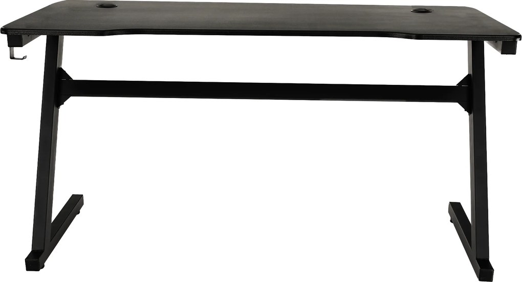 Gamer asztal/számítógépasztal, fekete/piros, MACKENZIE 140cm